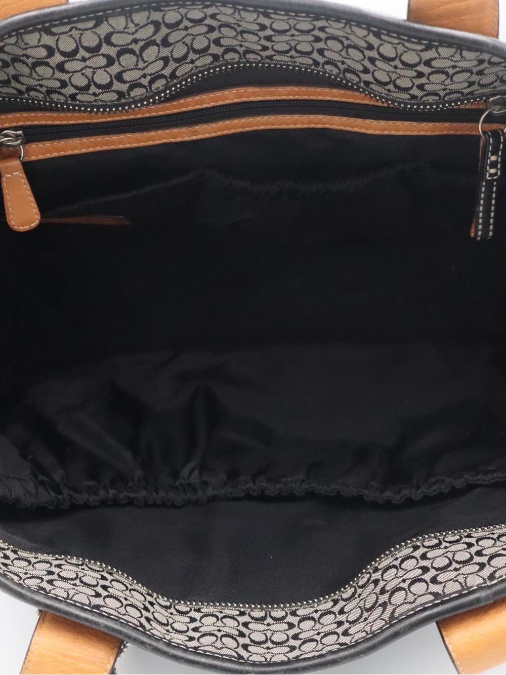 Coach Black with a touch of brown leather Signature Diaper Bag - Picture 8 of 14